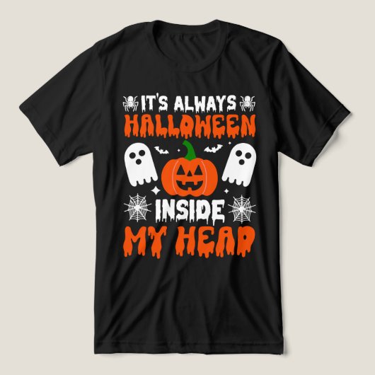 HET IS ALTIJD HALLOWEEN IN MIJN HOOFD Tri-Blend SHIRT (Design voorkant)