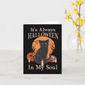 Het is altijd Halloween in mijn ziel pompoen kat g Kaart (Gele Bloem)