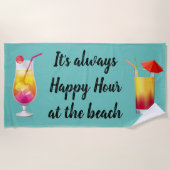 Het is altijd happy hour cocktail strandlaken (Voorkant)