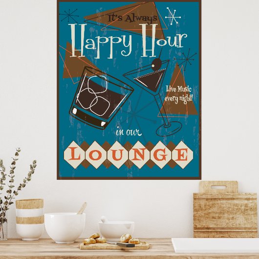 Het is altijd Happy Hour Poster (Keuken)