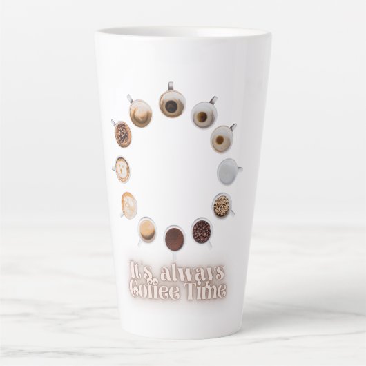 Het is altijd het ontwerp van de koffietijd - grap latte mok (Voorkant)