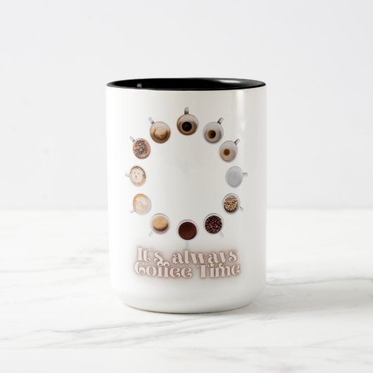 Het is altijd het ontwerp van de koffietijd - grap tweekleurige koffiemok (Center)