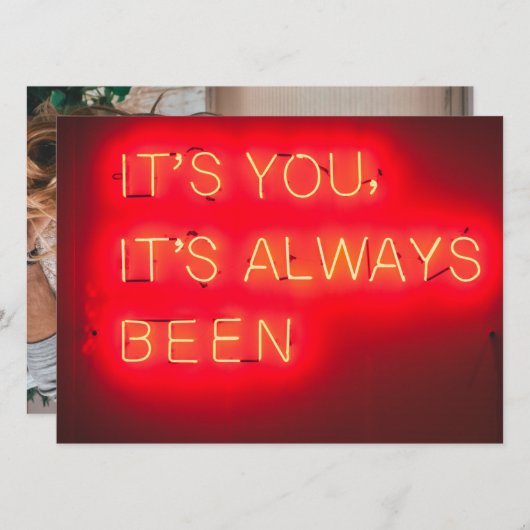 Het is altijd jou geweest | Romantic Neon Foto (Voorkant / Achterkant)