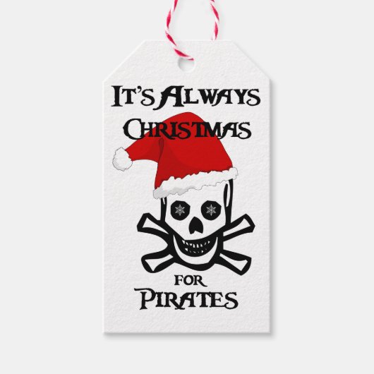 Het is altijd Kerstmis voor Piraten Cadeaulabel (Voorkant)