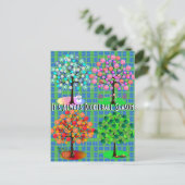 Het is altijd Pickleball Sason - Vier seizoensbome Briefkaart (Staand voorkant)