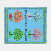 Het is altijd Pickleball Sason - Vier seizoensbome Fleece Deken (Voorkant (Horizontaal))