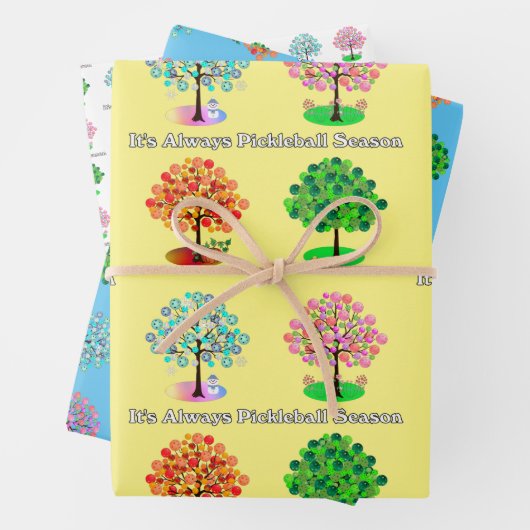 Het is altijd Pickleball Sason - Vier seizoensbome Inpakpapier Vel (In situ)