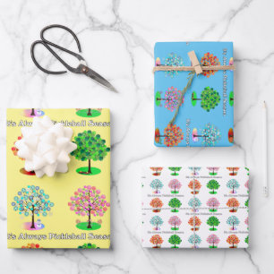 Het is altijd Pickleball Sason - Vier seizoensbome Inpakpapier Vel