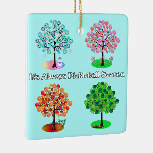 Het is altijd Pickleball Sason - Vier seizoensbome Keramisch Ornament (Rechts)