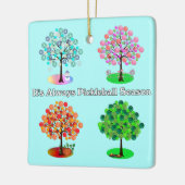 Het is altijd Pickleball Sason - Vier seizoensbome Keramisch Ornament (Links)