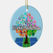 Het is altijd Pickleball Sason - Vier seizoensbome Keramisch Ornament (Rechts)