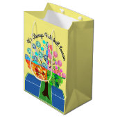 Het is altijd Pickleball Sason - Vier seizoensbome Medium Cadeauzakje (Voorkant Gekanteld)