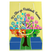 Het is altijd Pickleball Sason - Vier seizoensbome Medium Cadeauzakje (Achterkant)