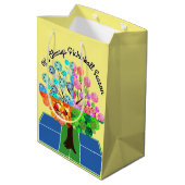 Het is altijd Pickleball Sason - Vier seizoensbome Medium Cadeauzakje (Achterkant Gekanteld)