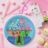 Het is altijd Pickleball Sason - Vier seizoensbome Papieren Bordje (Feest)