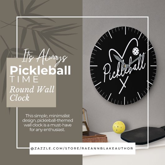 Het is Altijd Pickleball Tijd Ronde Wandklok