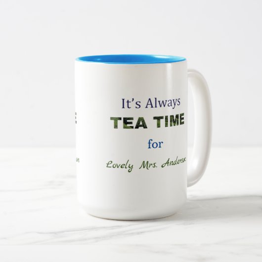 Het is altijd Tea time Two-Tone Coffee Mok (Voorkant rechts)