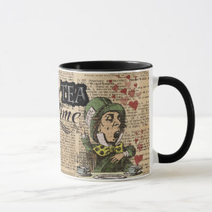 "Het is altijd theetijd" Mad Hatter Dictionary Art Mok