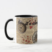 "Het is altijd theetijd" Mad Hatter Dictionary Art Mok (Links)