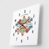 Het is altijd tijd voor Cupcakes Funny Gezegde Vierkante Klok (Hoek)