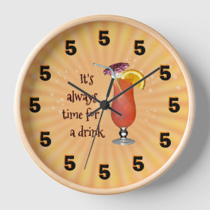 Het is altijd tijd voor een drankje ;-) Wandklok