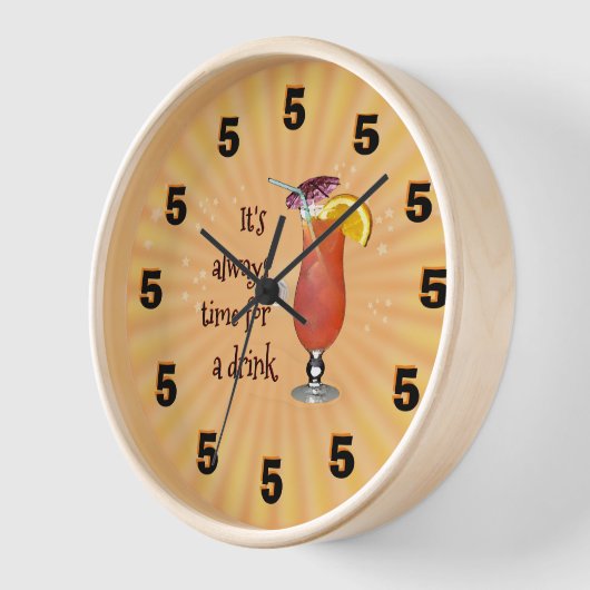 Het is altijd tijd voor een drink;-) Wall Clock (Hoek)