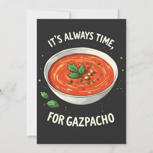 Het is altijd tijd voor Gazpacho tomatensoep Kaart (Voorkant)
