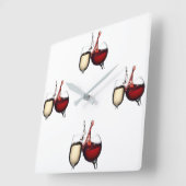 ***HET IS ALTIJD "WIJN" O'CLOCK** VIERKANTE KLOK (Hoek)