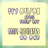 Het is April Fools' Day Raamsticker (Vel 3)