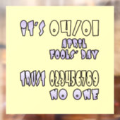 Het is April Fools' Day Raamsticker (Vel 2)