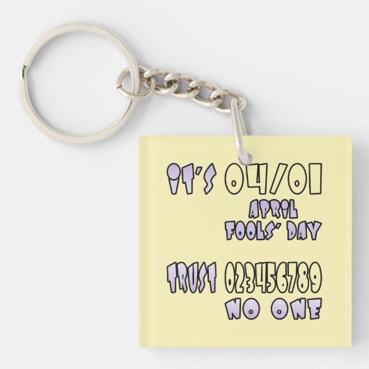 Het is April Fools' Day Sleutelhanger (Voorkant)