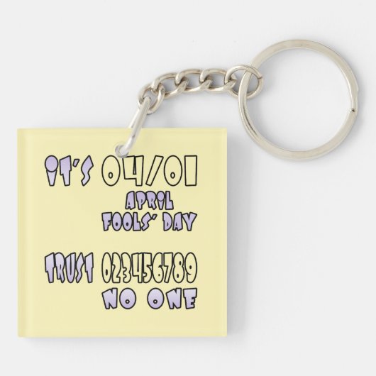Het is April Fools' Day Sleutelhanger (Achterkant)