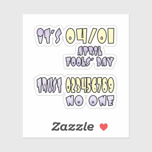 Het is April Fools' Day Sticker (Vel)