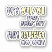 Het is April Fools' Day Sticker (Voorkant)