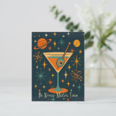 Het is Atomic Martini Tijd Kosmische Sterren Briefkaart (Staand voorkant)