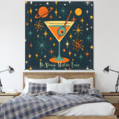 Het is Atomic Martini Tijd Kosmische Sterren Canvas Afdruk (Insitu (Slaapkamer))