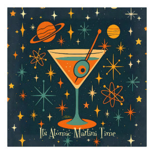 Het is Atomic Martini Tijd Kosmische Sterren Foto Afdruk