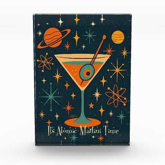 Het is Atomic Martini Tijd Kosmische Sterren Fotoblokken (Voorkant)