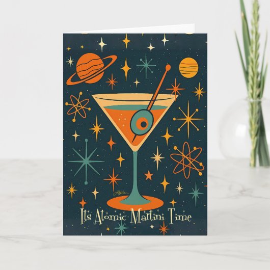 Het is Atomic Martini Tijd Kosmische Sterren Kaart (Voorkant)
