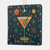Het is Atomic Martini Tijd Kosmische Sterren Keramisch Ornament (Links)