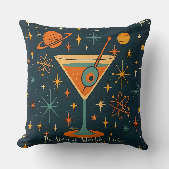 Het is Atomic Martini Tijd Kosmische Sterren Kussen (Voorkant)