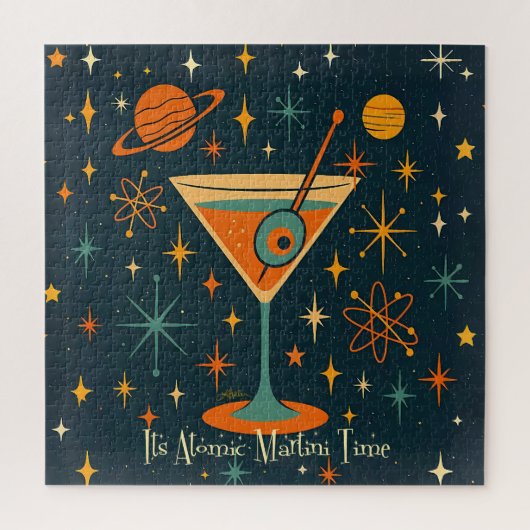 Het is Atomic Martini Tijd Kosmische Sterren Legpuzzel (Verticaal)