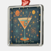 Het is Atomic Martini Tijd Kosmische Sterren Metalen Ornament (Links)