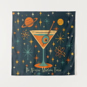 Het is Atomic Martini Tijd Kosmische Sterren Wandkleed (Voorkant)