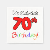 Het is Babcia's 70ste verjaardag Poolse oma Napkin Servet (Voorkant)