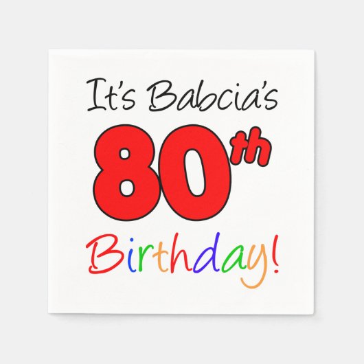 Het is Babcia's 80ste verjaardag Poolse oma Napkin Servetten (Voorkant)