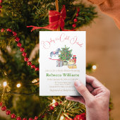 Het is Baby shower met koude winterkerstbomen Kaart