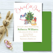 Het is Baby shower met koude winterkerstbomen Kaart