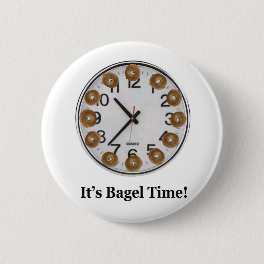 Het is Bagel Time. Ronde Button 5,7 Cm (Voorkant)