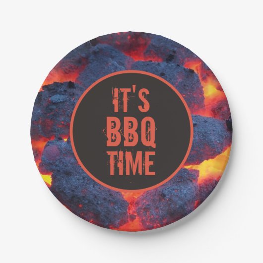 Het is BBQ-tijd papieren bord (Voorkant)